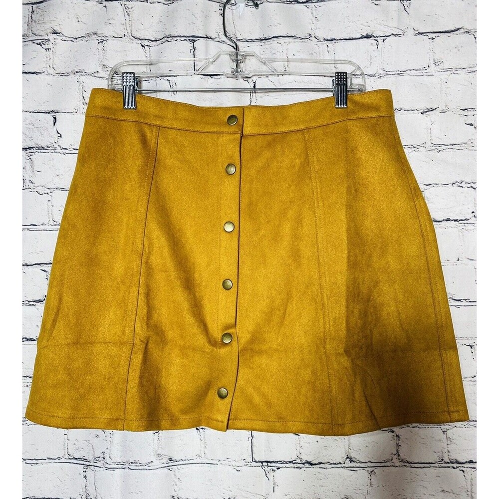 New Persun Women's Straight‎ & Pencil Skirt Yellow Button Closure Size XL